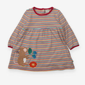 Jersey Dress Multi Colour Strips with Mousse Appli