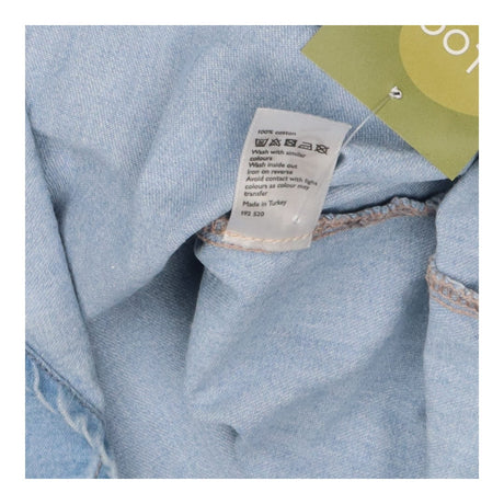 And/ Or Denim Shirt Frill Collar Popper Button Blo