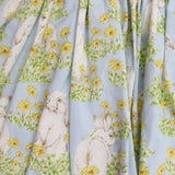 Dress Blue with Rabbits & Yellow Flowers with Whit