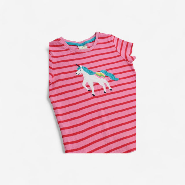 T-shirt Pink stripe unicorn