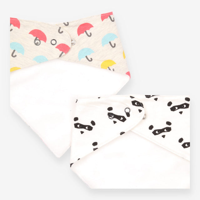 Dribble Bibs Umbrellas and Pandas 2 Pack