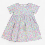 Jersey dress white ditsy floral print