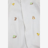 Sleepsuit white embroidered animals 