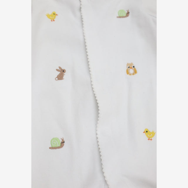 Sleepsuit white embroidered animals 