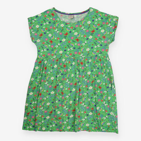 Dress Jersey Short Sleeve Green Garden Bird