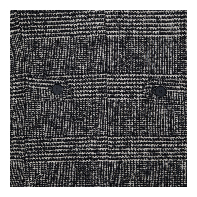 Checked Coat Wool Blend Longline Tailored Single B