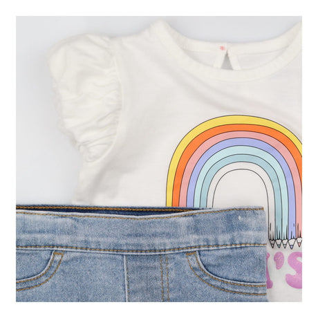 White T-shirt and Denim Shorts Outfit