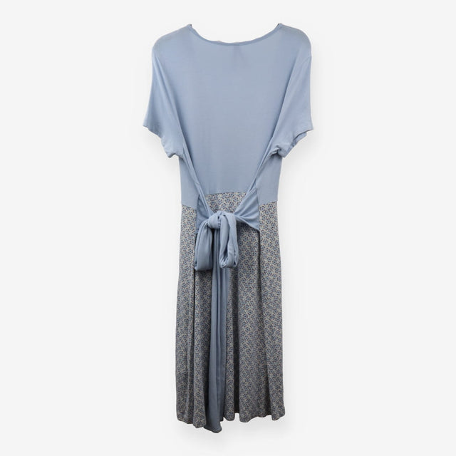 Wrap Dress Light Blue Floral Panel Tie Waist Mater