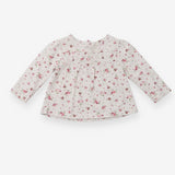 White LS top with robins and flowers