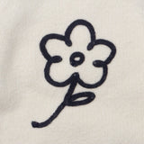 Sweater knit white blue flower
