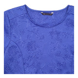 Royal Blue Embossed 3D Floral Textured Stretch Sho