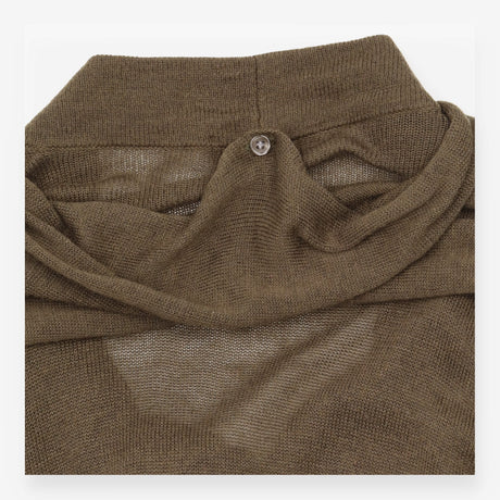 Longline Cardigan Moss Green Scarf Neck Open Front