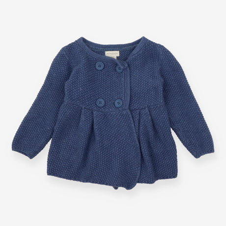 Blue Knit Cardigan - 4 buttons