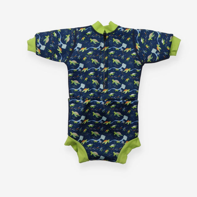 Navy swimsuit with turtles and rays