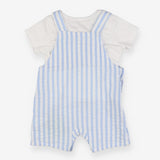 Dungarees Blue Stripe With T-Shirt - Lobster