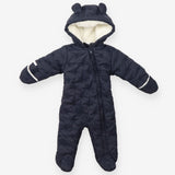 Recycled Star Quilted Pramsuit- navy
