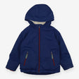 Coat blue fur lined red edging and zip