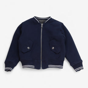 Bomber Jacket Reversible Grey Teddy and Navy