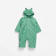 Green frog splash suit with droplets