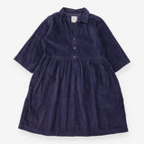 Dark Navy Blue Textured Cotton Seersucker 