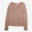 Draped Top Taupe Camel Cowl Neck Long Sleeve