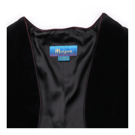 Black 100% Cotton Velvet Open-Front Bolero Jacket