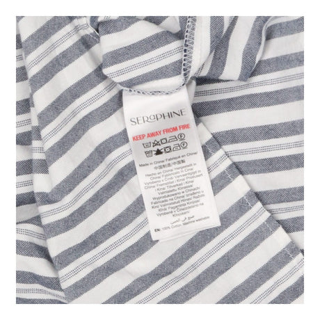 Maternity and nursing smock blue and white stripe