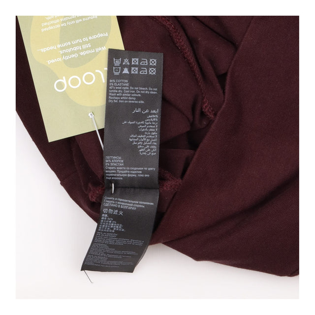 High Waisted Leggings Stretch Cotton Burgundy