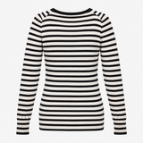 Striped Jumper Off White Black Cotton Cashmere
