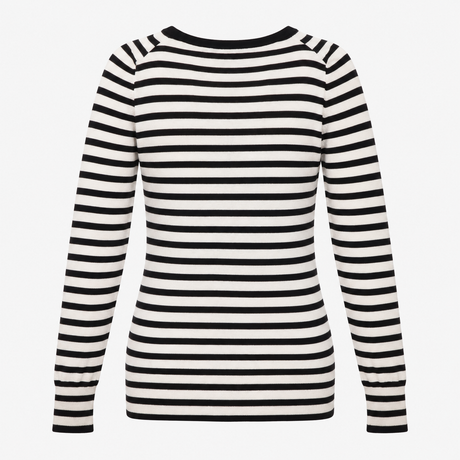 Striped Jumper Off White Black Cotton Cashmere