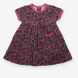 Dress SS jersey pink red floral pink edging pocket