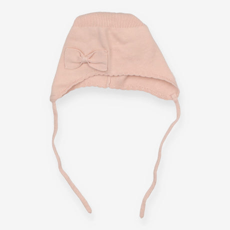 Baby Bonnet Pink Knit Bow