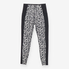 Power 7/8 Workout Leggings Pixel Print Black White