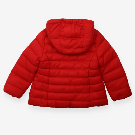 Red coat with pocket bows