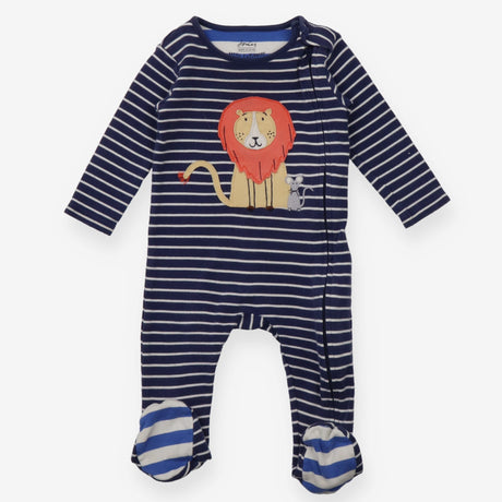 Blue Striped Lion and Mouse Sleepsuit 