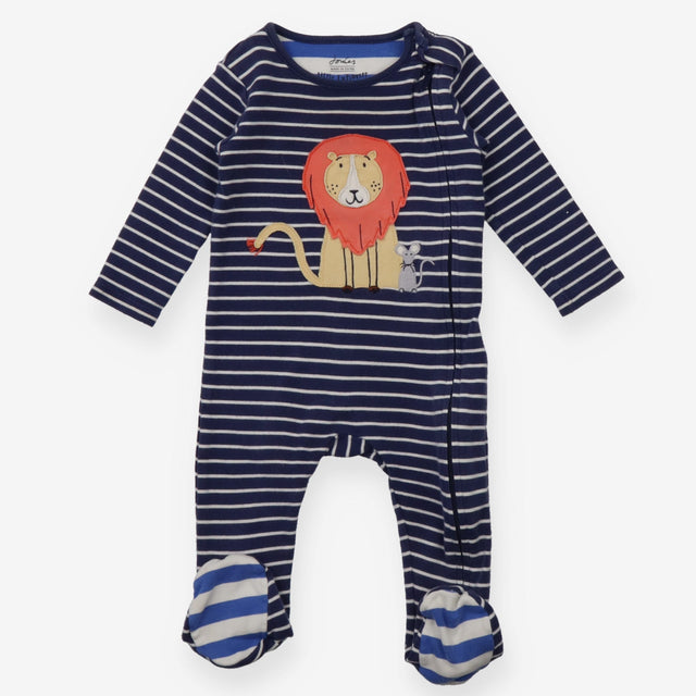 Blue Striped Lion and Mouse Sleepsuit 