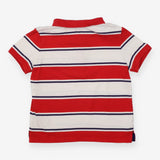 Rugby shirt red, navy and white stripe
