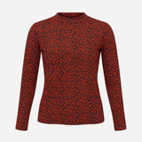 Red Black Animal Leopard Print Lyocell Cotton High