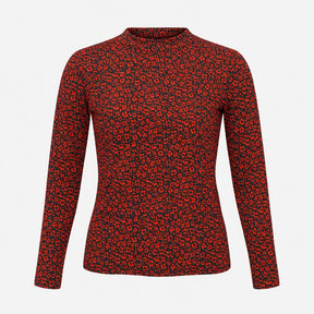 Red Black Animal Leopard Print Lyocell Cotton High