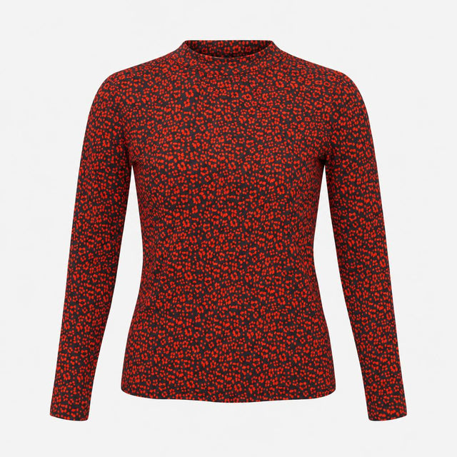 Red Black Animal Leopard Print Lyocell Cotton High
