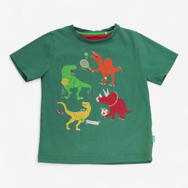 T-shirt Green Dinosaur Tennis Match
