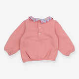 Sweater Peachy Pink Ditsy Collar with Ditsy Bunny