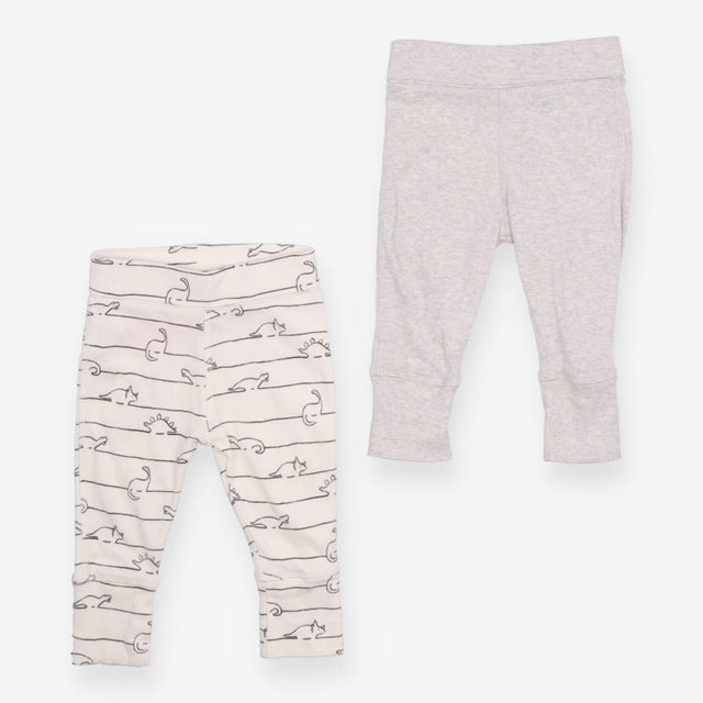 Leggings white dinosaurs and grey 2 Pack