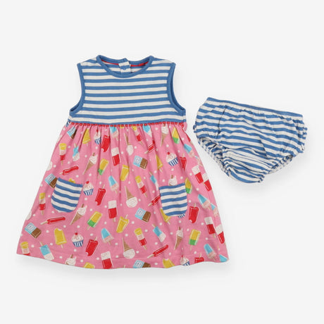 Dress blue stripe ice cream skirt