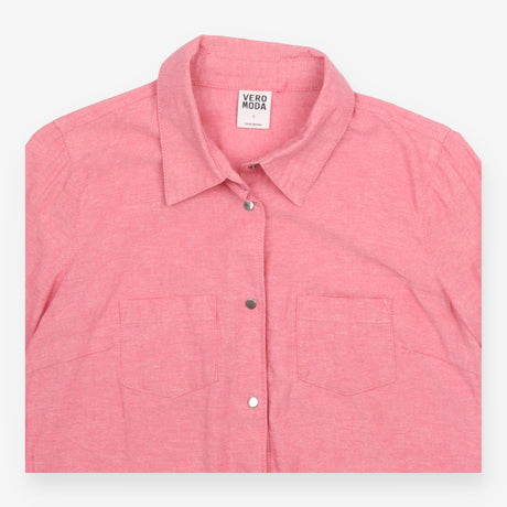 Shirt Pink Long Sleeve Press Stud
