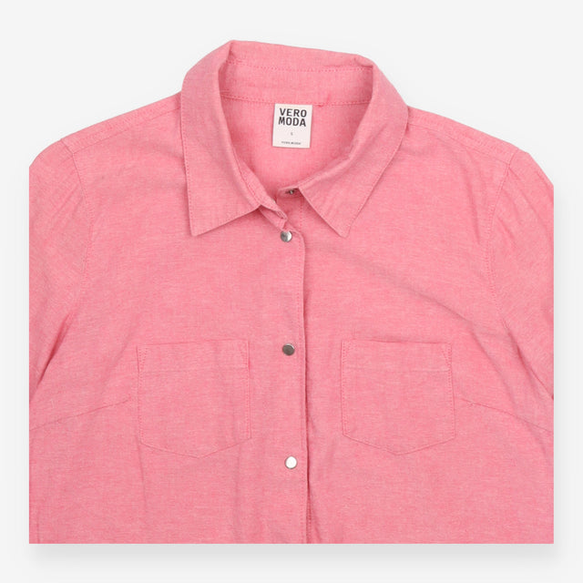 Shirt Pink Long Sleeve Press Stud