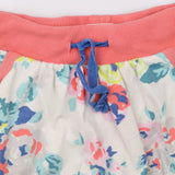 White floral skort with coral waistband