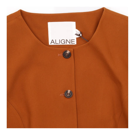 Collarless Blazer Cognac