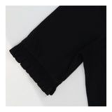 Black Crewneck T-shirt - Frill Sleeves