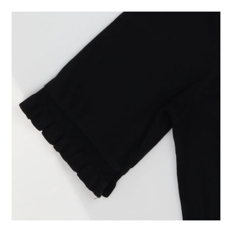 Black Crewneck T-shirt - Frill Sleeves